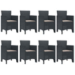 Garden Dining Set 9 pcs Anthracite Polypropylene