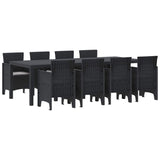 Garden Dining Set 9 pcs Anthracite Polt rattan - Front View