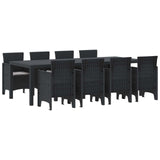 Garden Dining Set 9 pcs Anthracite Polypropylene - Front View