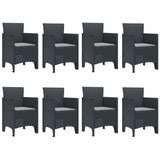 Garden Dining Set 9 pcs Anthracite Polypropylene - 45-Degree Angle