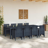 Garden Dining Set 9 pcs Anthracite Polypropylene - Side View