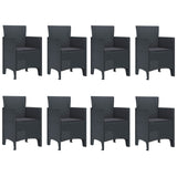 Garden Dining Set 9 pcs Anthracite Polypropylene