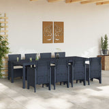Garden Dining Set 9 pcs Anthracite Polypropylene - Side View