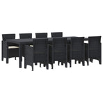 Garden Dining Set 9 pcs Anthracite Polypropylene