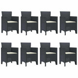 Garden Dining Set 9 pcs Anthracite Polt rattan - 45-Degree Angle