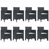Garden Dining Set 9 pcs Anthracite Polypropylene - 45-Degree Angle