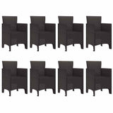Garden Dining Set 9 pcs Brown Polt rattan - 45-Degree Angle