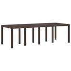 Garden Dining Set 9 pcs Brown Polypropylene