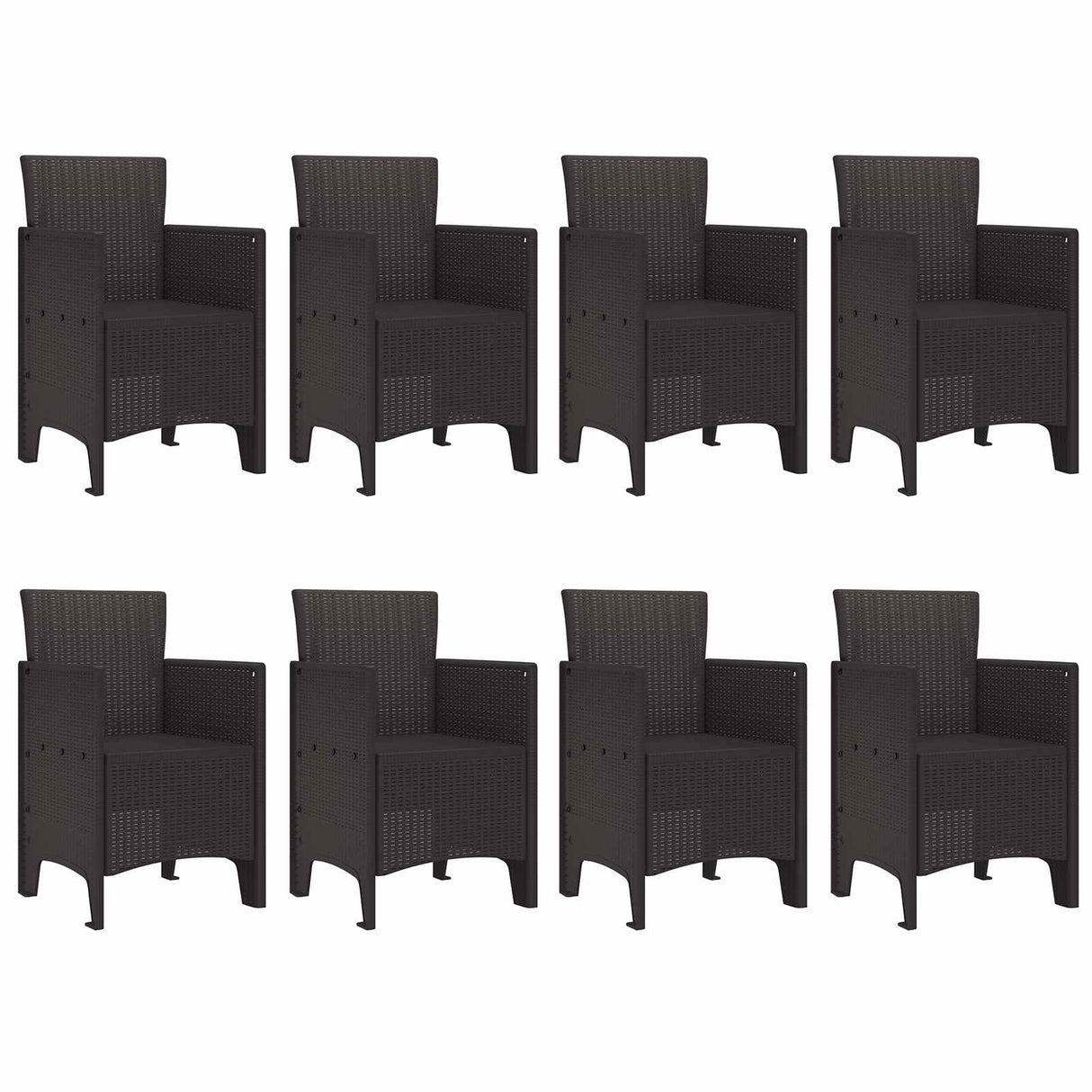 Garden Dining Set 9 pcs Brown Polypropylene
