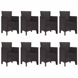 Garden Dining Set 9 pcs Brown Polypropylene