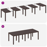 Garden Dining Set 9 pcs Brown Polt rattan - Extra Image