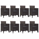 Garden Dining Set 9 pcs Brown Polt rattan - 45-Degree Angle