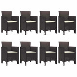 Garden Dining Set 9 pcs Brown Polt rattan - 45-Degree Angle