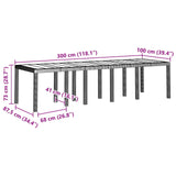 Garden Dining Set 11 pcs Anthracite Plastic