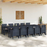 Garden Dining Set with Cushion 11 pcs Anthracite Poly rattan - Side View