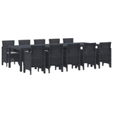 Garden Dining Set with Cushions with Cushion 11 pcs - Front View