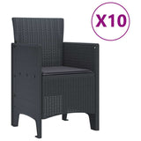 Garden Dining Set with Cushions with Cushion 11 pcs Anthracite - 45-Degree Angle