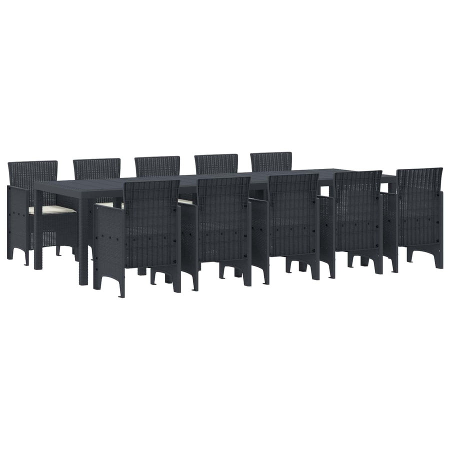 Garden Dining Set 11 pcs Anthracite and Cream