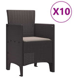 Garden Dining Set 11 pcs Brown and Taupe Poly rattan - 45-Degree Angle