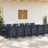Garden Dining Set 13 pcs Anthracite Polt rattan - Side View