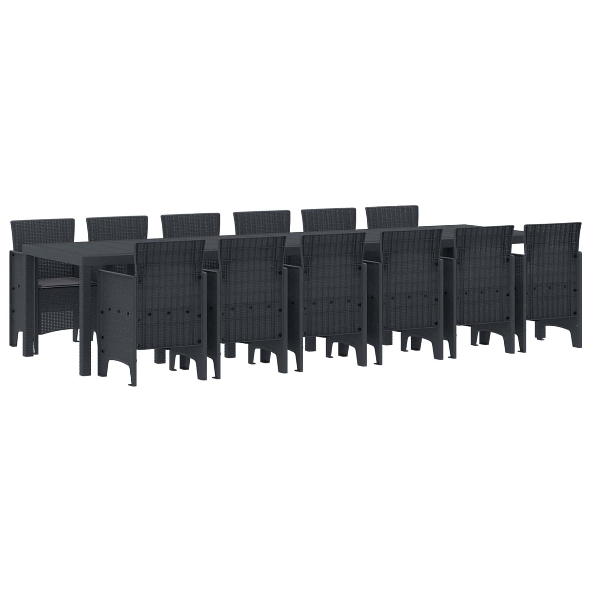Garden Dining Set 13 pcs Anthracite Polt rattan