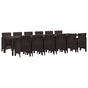 Garden Dining Set 13 pcs Brown Polt rattan