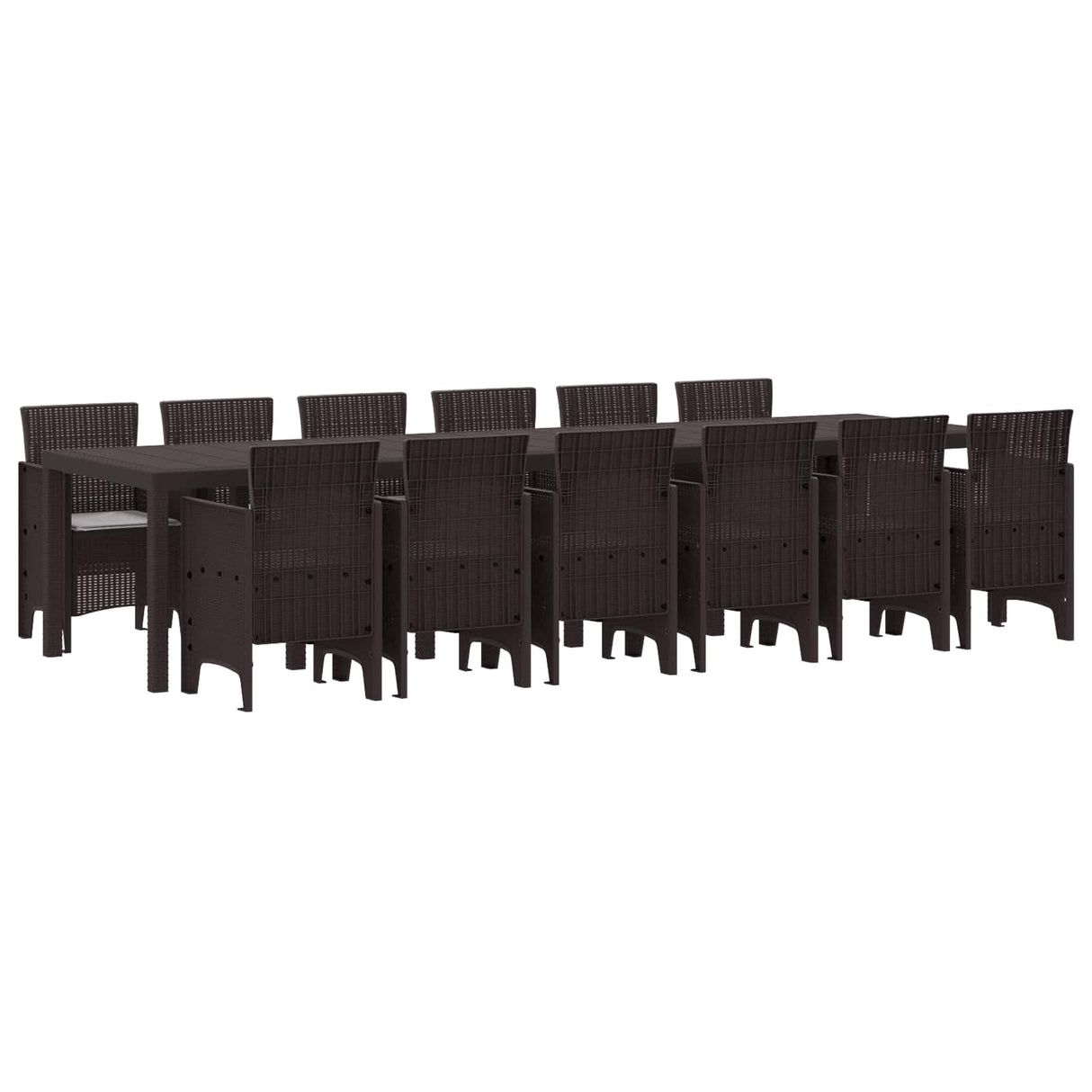 Garden Dining Set 13 pcs Brown Polt rattan