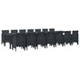 Garden Dining Set with Cushions 15 pcs Anthracite PP
