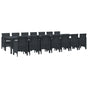 Garden Dining Set with Cushions 15 pcs Anthracite PP