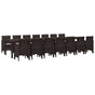 Garden Dining Set with Cushions 15 pcs Brown PP