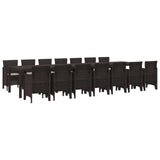 Garden Dining Set with Cushions with Cushion 15 pcs Brown PP