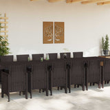 Garden Dining Set with Cushions with Cushion 15 pcs Brown PP - Side View