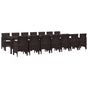 Garden Dining Set with Cushions 15 pcs Brown PP