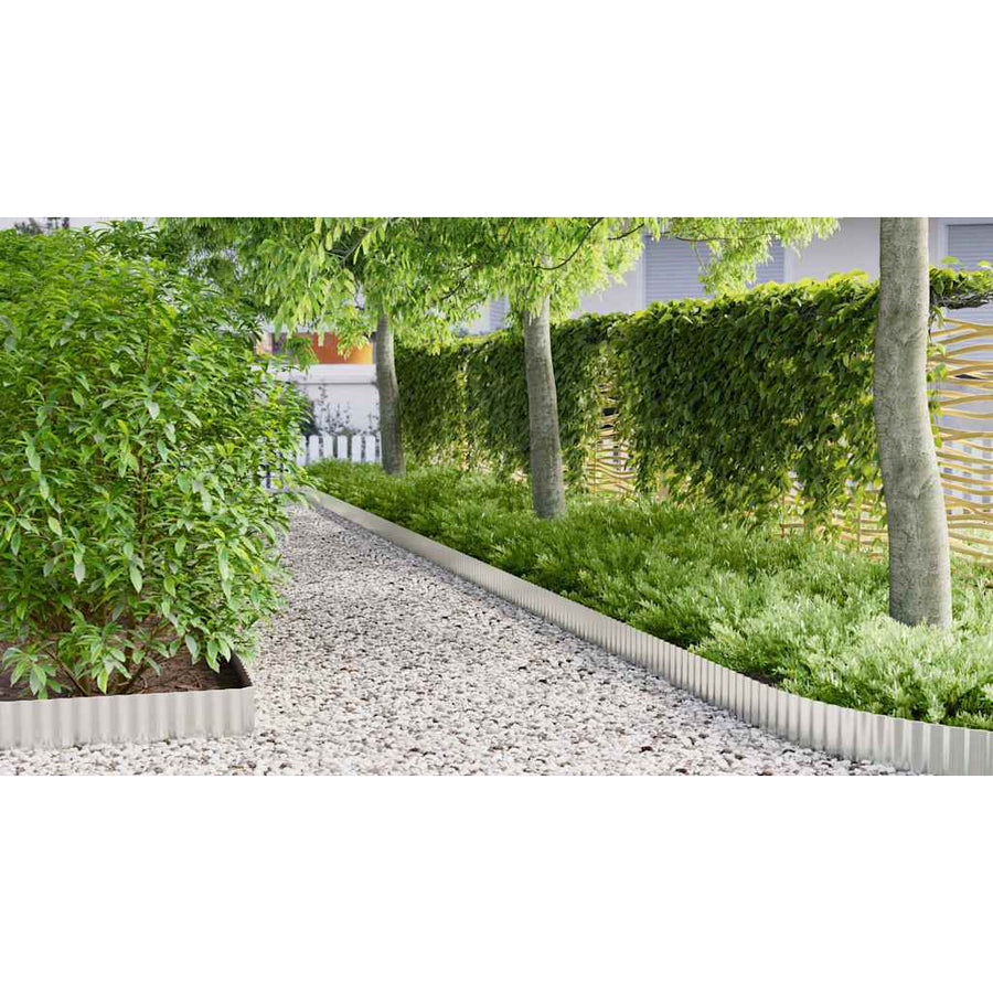 Lawn Edge 1000 x 20 x 0.03 cm Galvanised Steel Silver