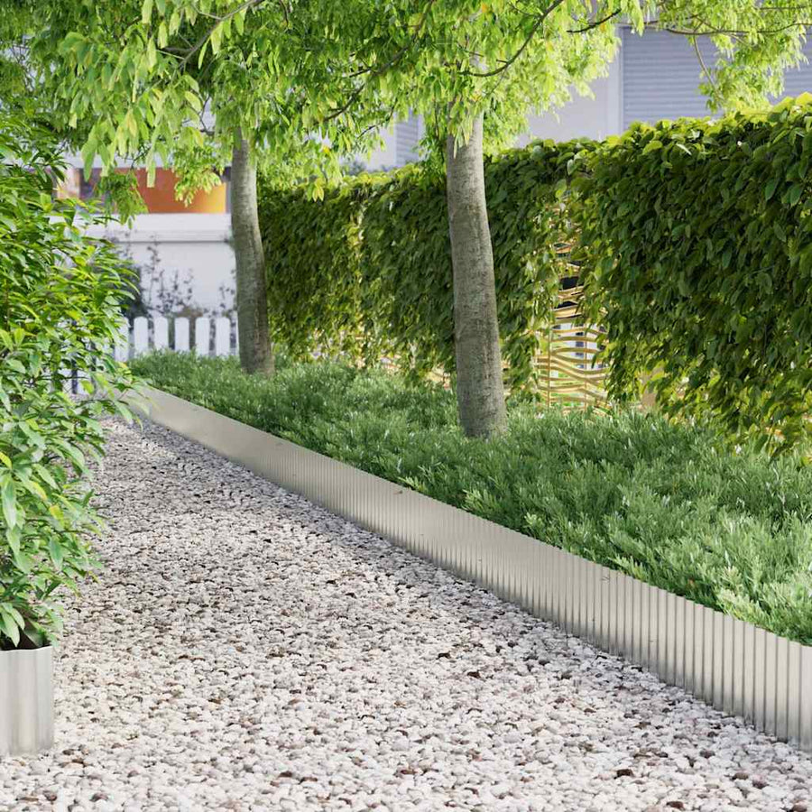 Lawn Edge 1000 x 25 x 0.03 cm Galvanised Steel Silver