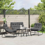 Garden Dining Set 5 pcs Black Steel