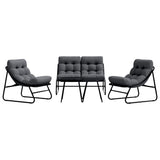 Garden Dining Set 5 pcs Black Steel
