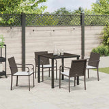 Garden Dining Set 5 pcs Brown and Black PE Rattan - Top-Down View