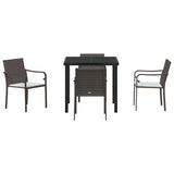 Garden Dining Set 5 pcs Brown and Black PE Rattan - Close-Up Angle