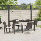 Garden Dining Set 5 pcs Brown and Black PE Rattan - Top-Down View