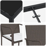 Garden Dining Set 9 pcs Brown and Black PE Rattan