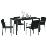 Garden Dining Set 5 pcs Black and Grey PE Rattan