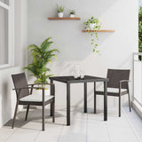 Garden Dining Set 3 pcs Brown and Black PE Rattan