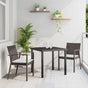 Garden Dining Set 3 pcs Brown and Black PE Rattan