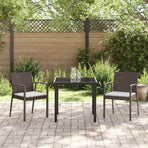 Garden Dining Set 3 pcs Brown and Black PE Rattan