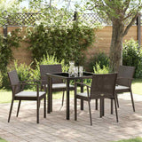 Garden Dining Set 5 pcs Brown and Black PE Rattan