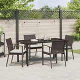Garden Dining Set 5 pcs Brown and Black PE Rattan - Top-Down View