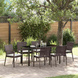 Garden Dining Set 7 pcs Brown and Black PE Rattan