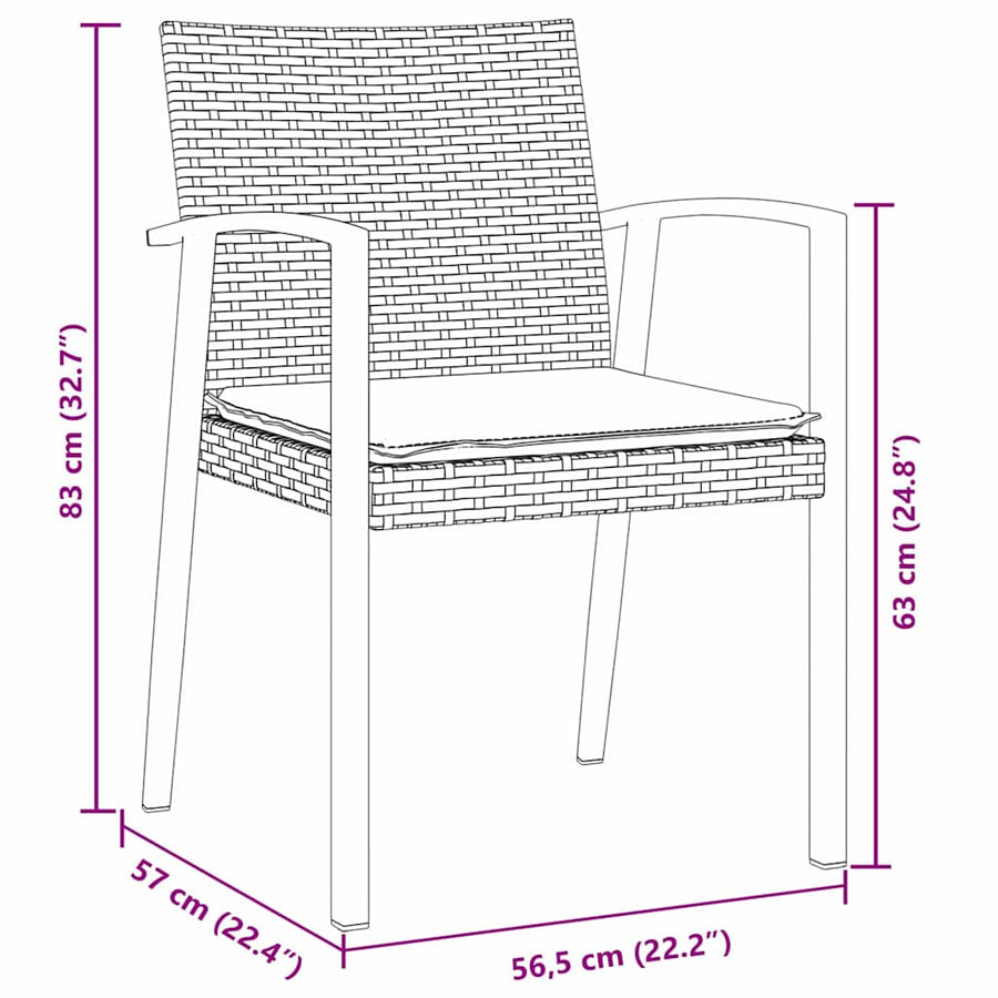 Garden Dining Set 7 pcs Brown and Black PE Rattan