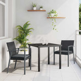 Garden Dining Set 3 pcs Black and Grey PE Rattan